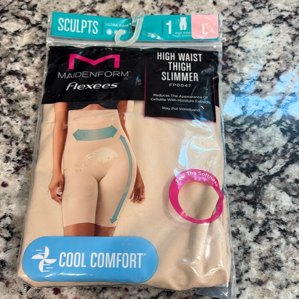 Maidenform Sculpts Ultra form Flexees High Waist Thigh Slimmer size Large FP0047